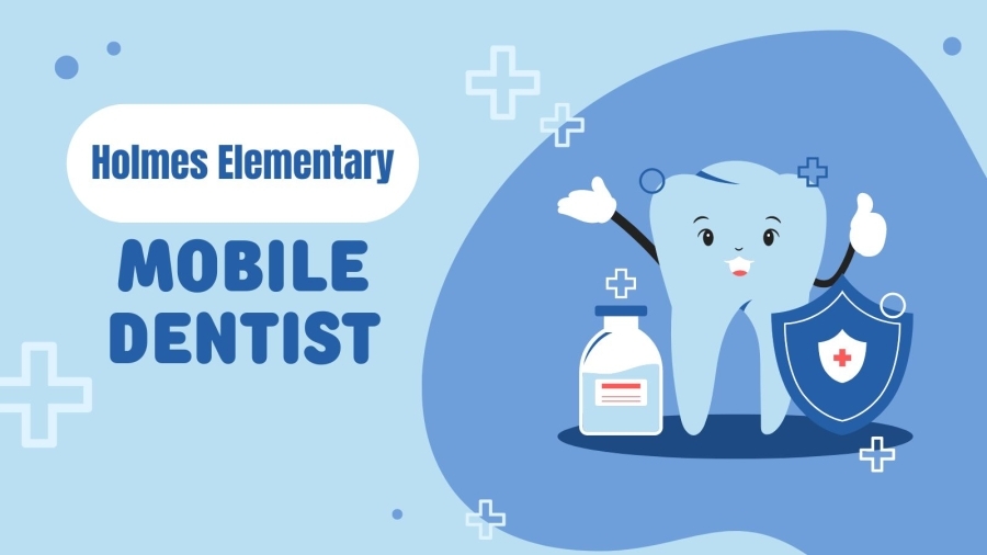 Holmes Elementary, Mobile Dentist - clip art of of a smiling tooth